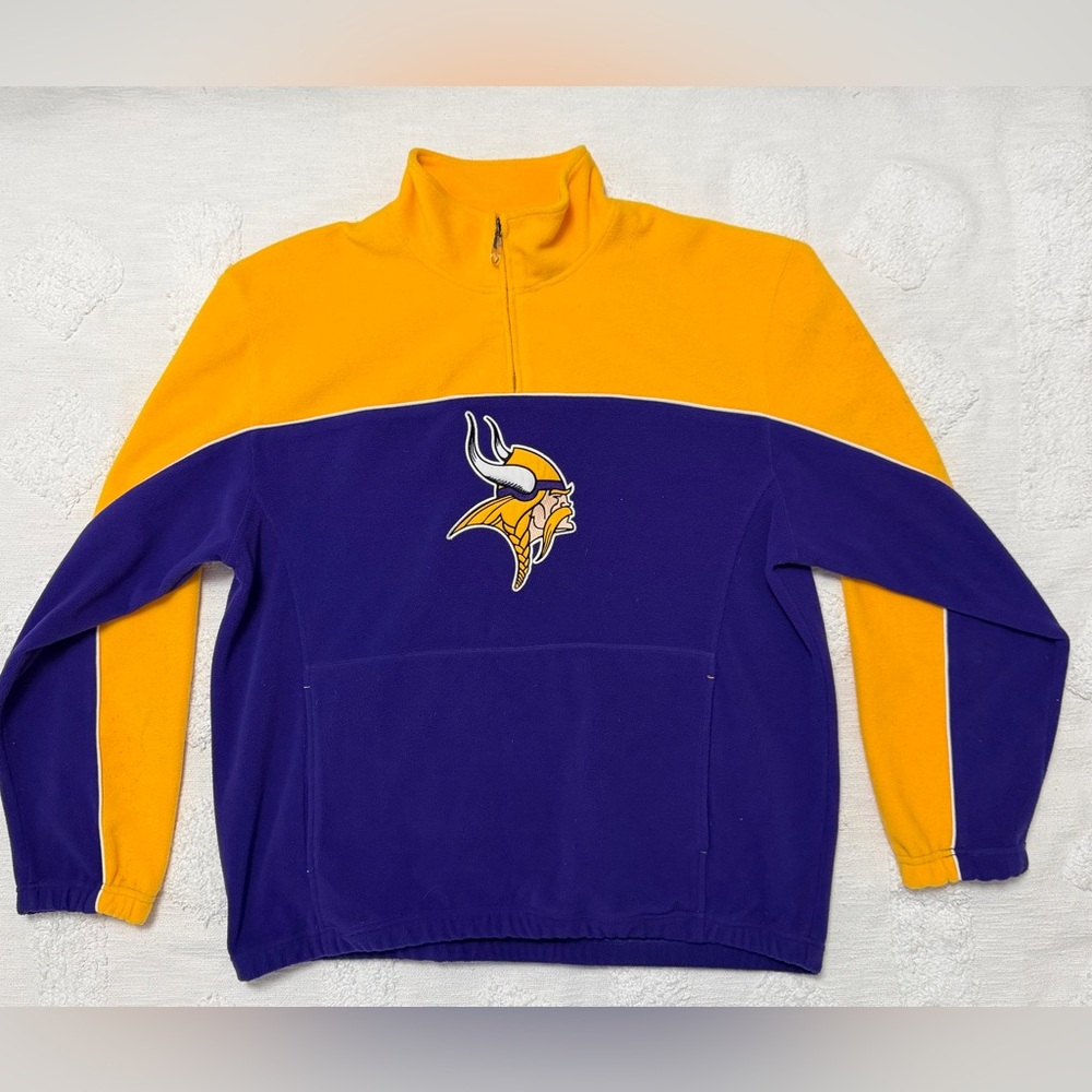 Minnesota Vikings Reebok Team NFL 1/4 Zip Fleece Pullover